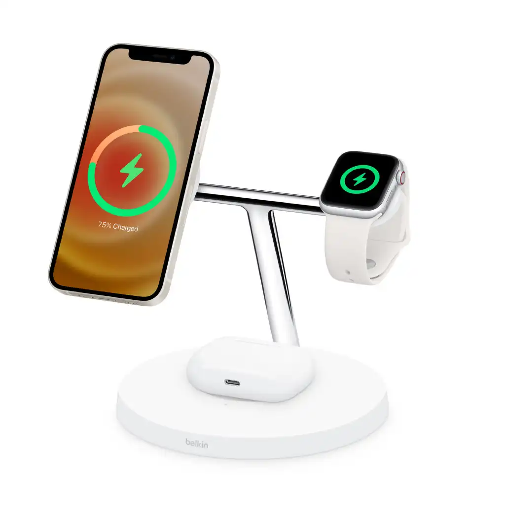 Belkin BOOST↑CHARGE PRO 3-in-1 Wireless Charging Stand with MagSafe ...